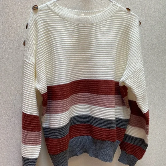 Textured Button Sweater - Picture 1 of 4